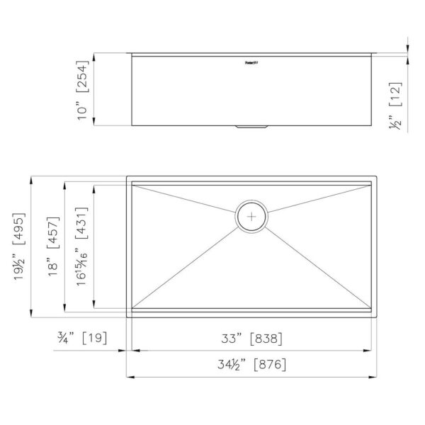 Sink Canova 35″ x 20" – U/M