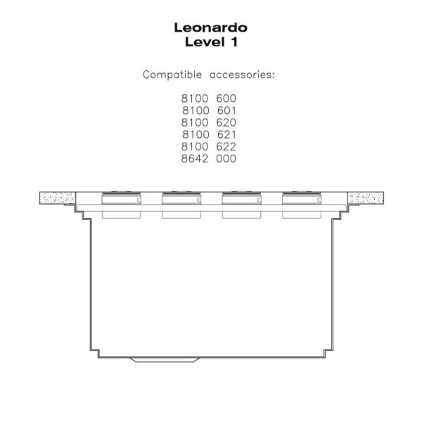 Sink Leonardo 33″ x 20" – U/M - AISI 316