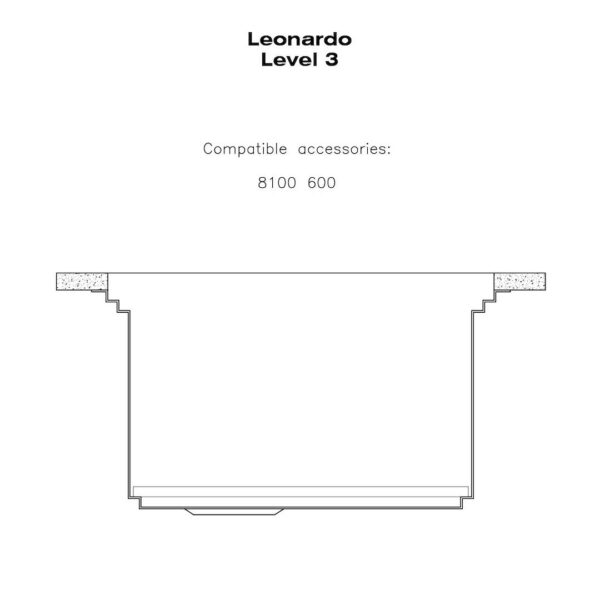 Sink Leonardo 33″ x 20" – U/M - AISI 316