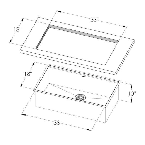 Sink Canova 35″ x 20" – U/M